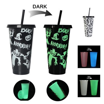 24oz Rave Nite Glow Tumbler with Lid and Straw