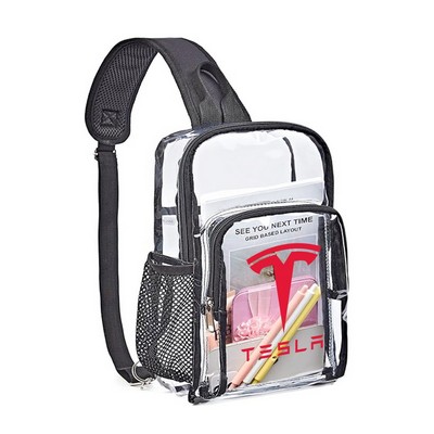 ClearFlex Crossbody Clear PVC Shoulder Bag with Adjustable Strap